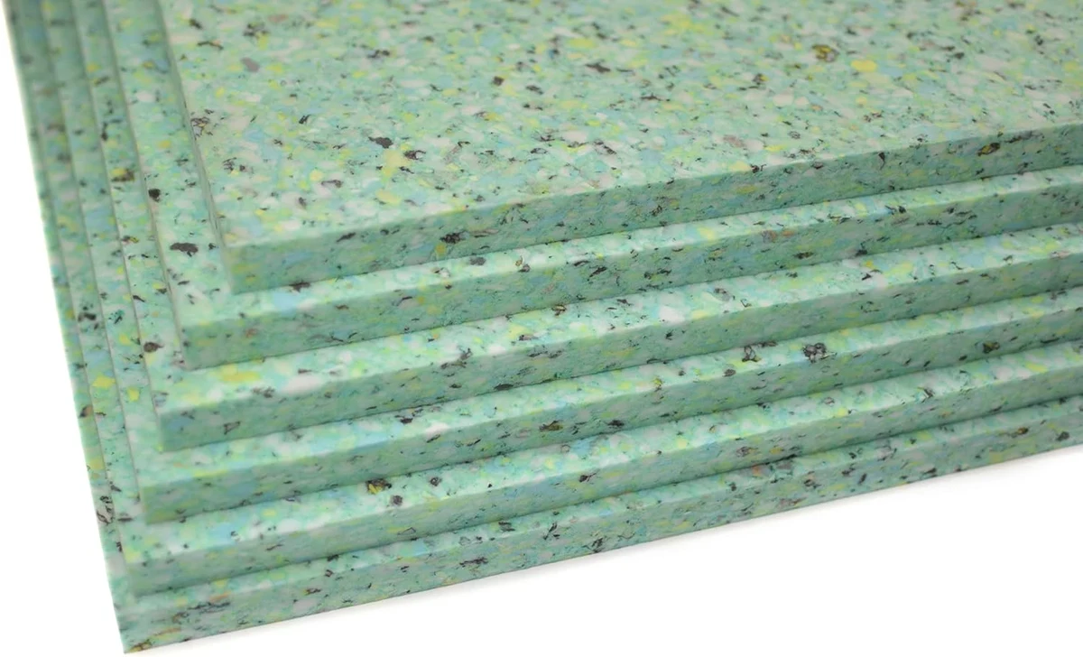 Placas de espuma aglomerada verde de densidade 60 Kg, em várias espessuras